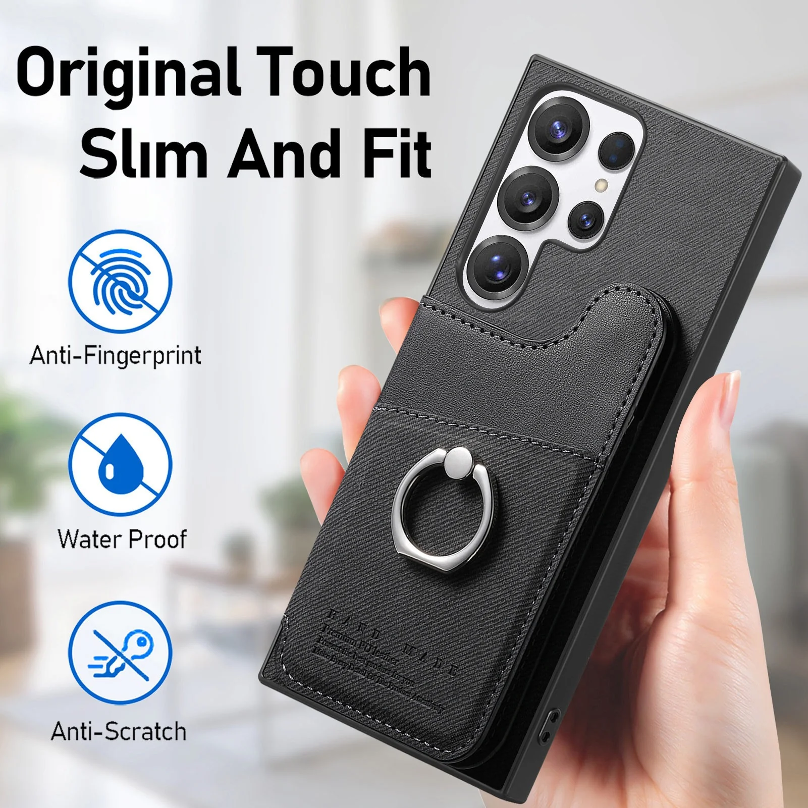 [Built-in Ring Kickstand][With Card Slot] Samsung Galaxy S25/Plus/Ultra/Edge Stylish Shockproof Wallet Series Case - Image 10