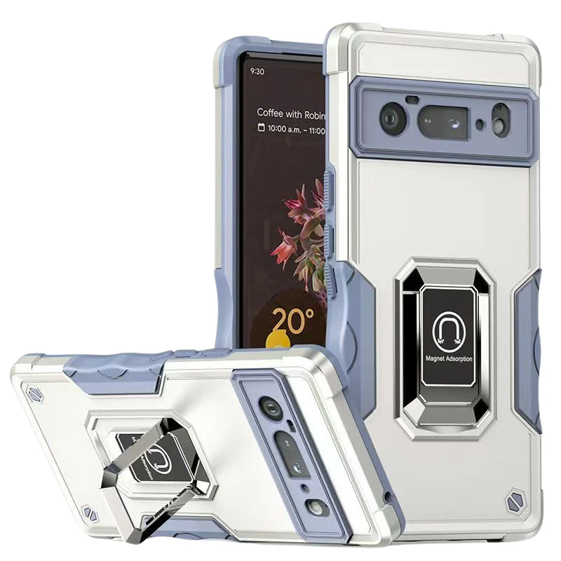 [Built-in Ring Stand] Google Pixel 7/A/Pro  Dual Layer Hybrid Shockproof Armor Defender Heavy Duty Series Case - Image 7