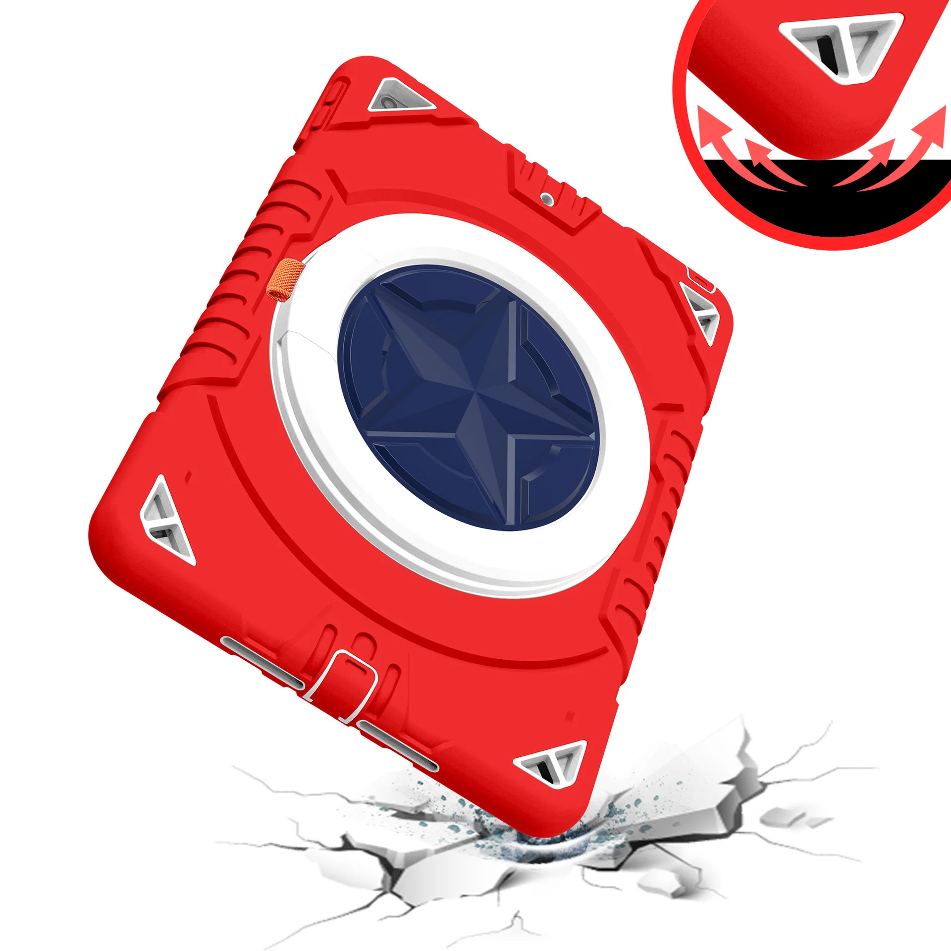 [Built-in Rotating Stand] Apple iPad 7/8/9 10.2'' 7/8/9th Gen (2019/2020/2021) Silicone Full-cover Children's Drop-resistant Case - Image 11