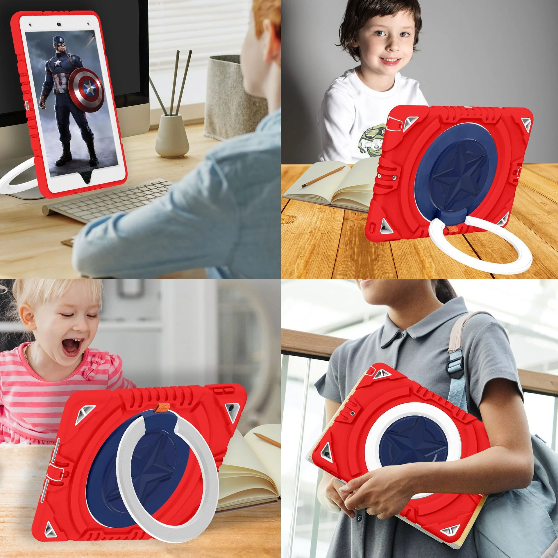 [Built-in Rotating Stand] Apple iPad 7/8/9 10.2'' 7/8/9th Gen (2019/2020/2021) Silicone Full-cover Children's Drop-resistant Case - Image 13