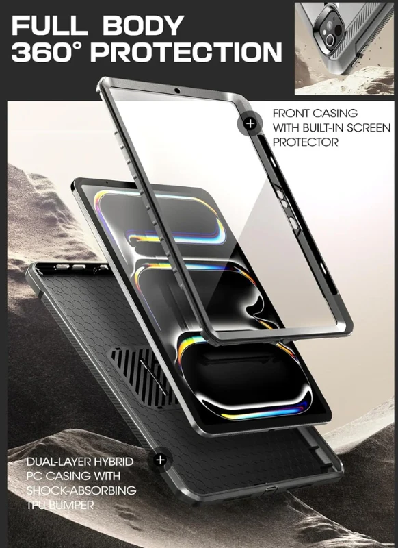 [Built-in Screen Protector & Stand][Pencil Holder] Apple iPad Pro 13-inch M5 (2025) SUPCASE Full-Body Cover Heavy Duty Rugged Protective Series Case - Image 5