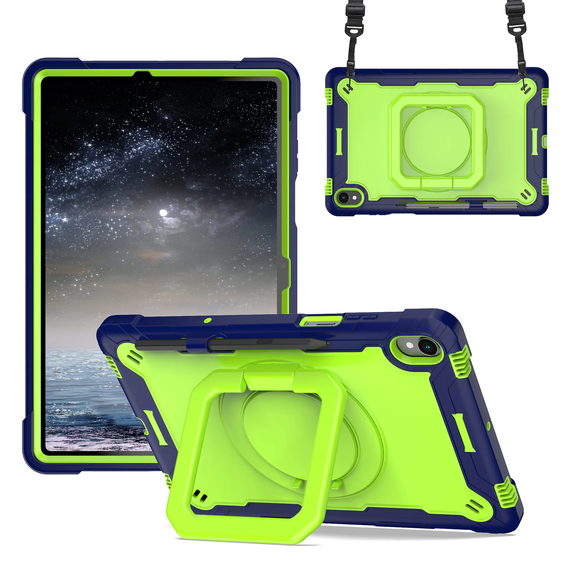 [Built-in Shoulder Strap][With Pen Slot] Samsung Galaxy Tab S11 11" (2025) EVA Friendly Heavy Duty Ring Holder Stand Case - Image 11