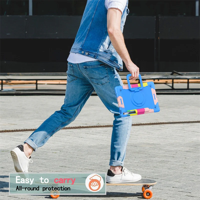[Built-in Shoulder Strap][With Pen Slot] Samsung Galaxy Tab S10 FE Plus 13.1" (2025) EVA Friendly Heavy Duty Ring Holder Stand Case - Image 8