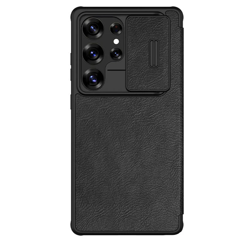 [Built-in Slot] Samsung Galaxy S25/Plus/Ultra - Nillkin Lens Slide Cover Anti-Peeping Flip Leather Case
