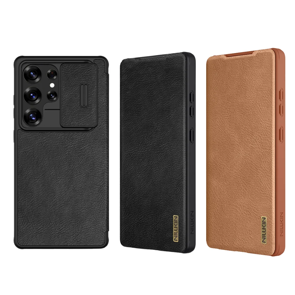 [Built-in Slot] Samsung Galaxy S25/Plus/Ultra - Nillkin Lens Slide Cover Anti-Peeping Flip Leather Case - Image 2