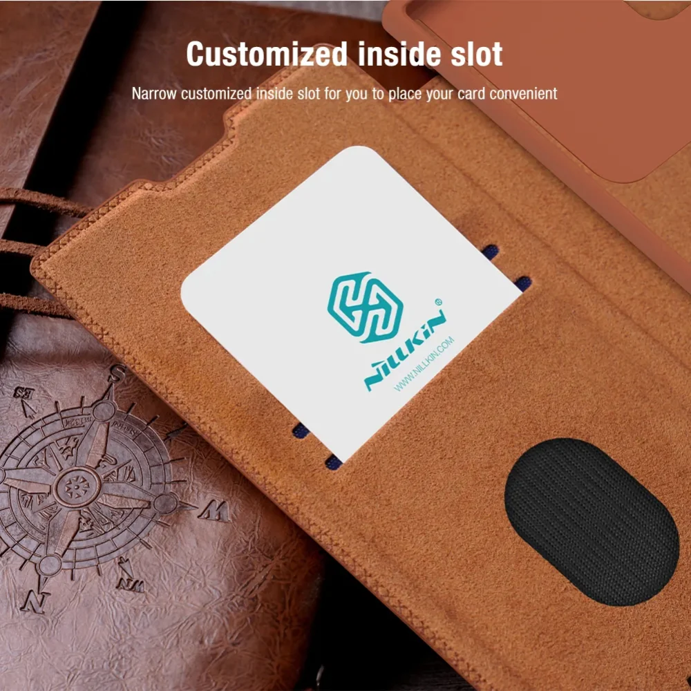 [Built-in Slot] Samsung Galaxy S25/Plus/Ultra - Nillkin Lens Slide Cover Anti-Peeping Flip Leather Case - Image 8