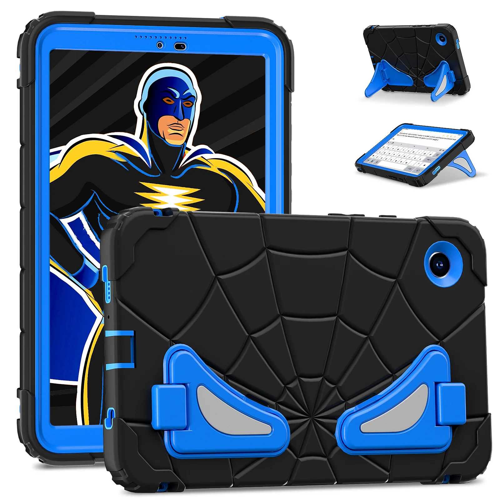 [Built-in Stand] Apple iPad 5/6 9.7'' 5/6th Gen (2017/2018) Spiderman Cartoon Kids Full-cover Silicone Shockproof Case - Image 16