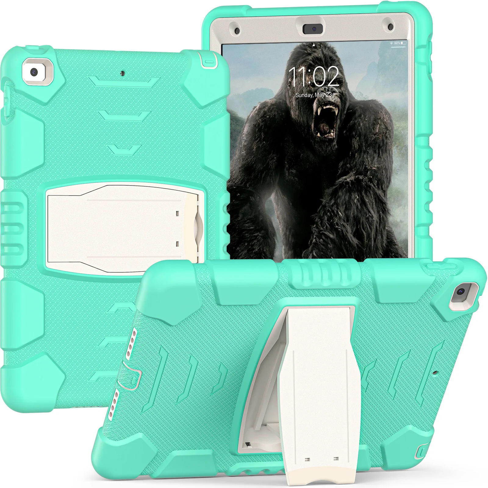 [Built-in Stand] Apple iPad 7/8/9 10.2'' 7/8/9th Gen (2019/2020/2021) EVA Kid Friendly Heavy Duty Ring Holder Stand Case - Image 2