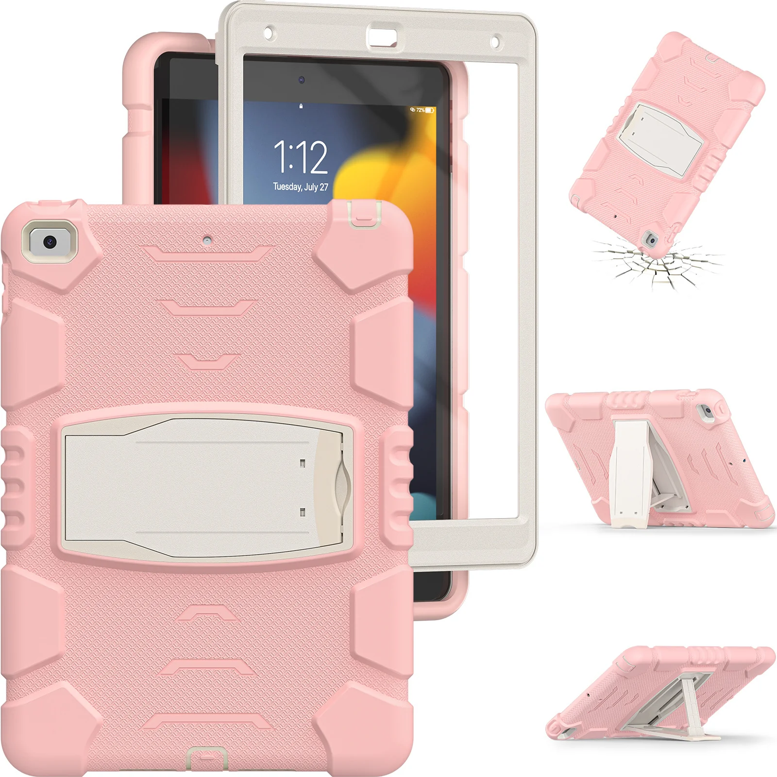 [Built-in Stand] Apple iPad 7/8/9 10.2'' 7/8/9th Gen (2019/2020/2021) EVA Kid Friendly Heavy Duty Ring Holder Stand Case - Image 3