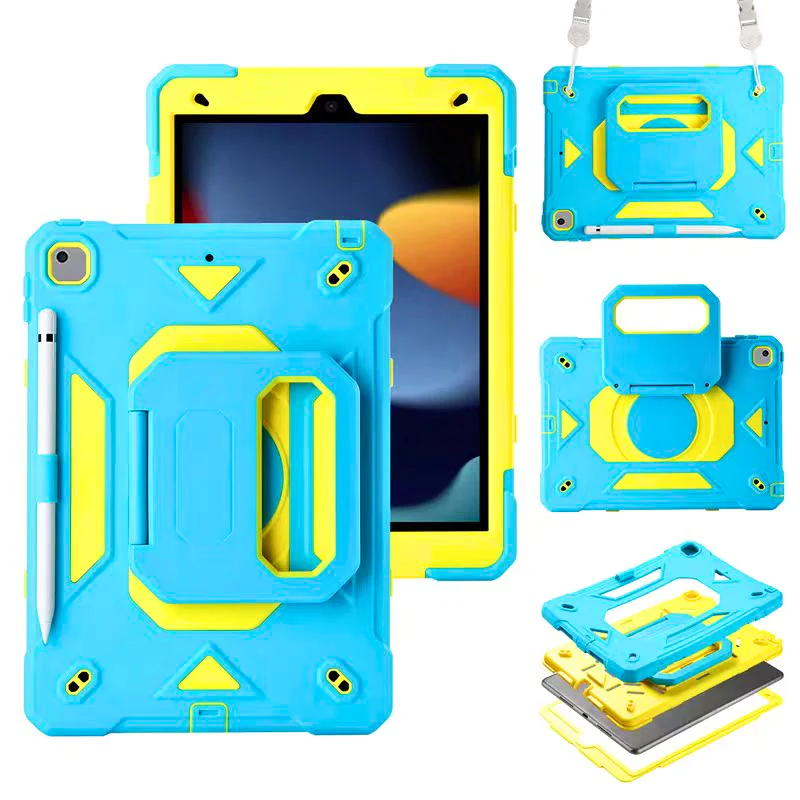 [Built-in Stand] Apple iPad Air 11-inch M2/M3/M4 (2024/2025/2026) Rotating Hand Strap Shockproof Protective Case With Pencil Slot - Image 6