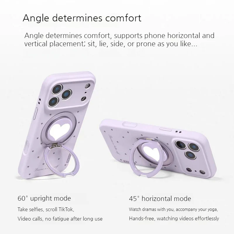 [Built-in Stand] Apple iPhone 15/Pro/Pro Max/Plus - Heart-shaped Full-Cover Shockproof Phone Case - Image 6