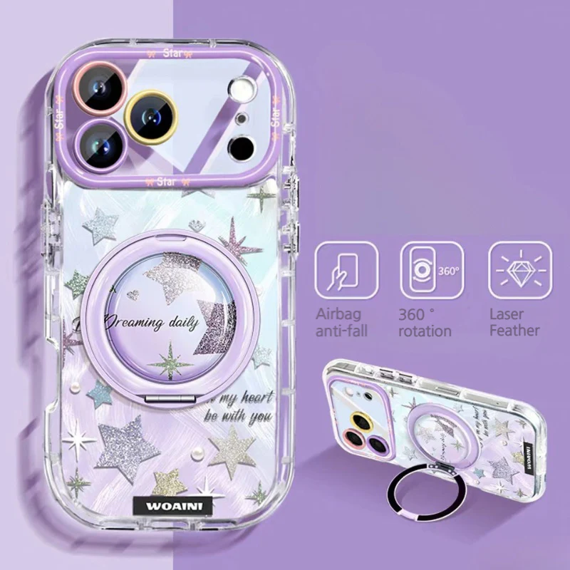 [Built-in Stand] Apple iPhone 17/Air/Pro/Pro Max - Star Airbag Full-Protection Shockproof Phone Case - Image 9