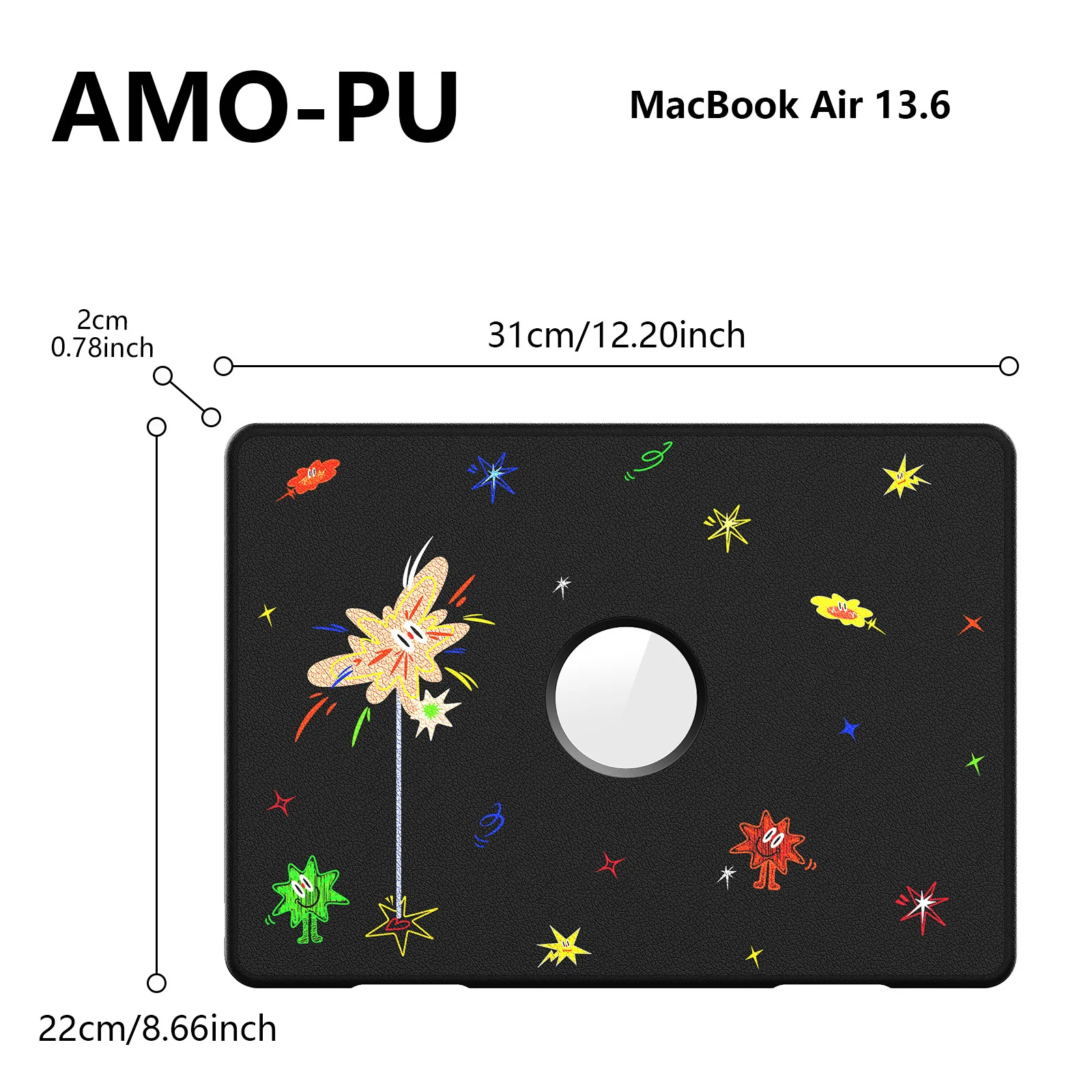 [Built-in Stand] Apple MacBook Pro 13.6 (A2681 & A3113 & A3240) - Cute Leather Anti-Shock Cooling Case - Image 14