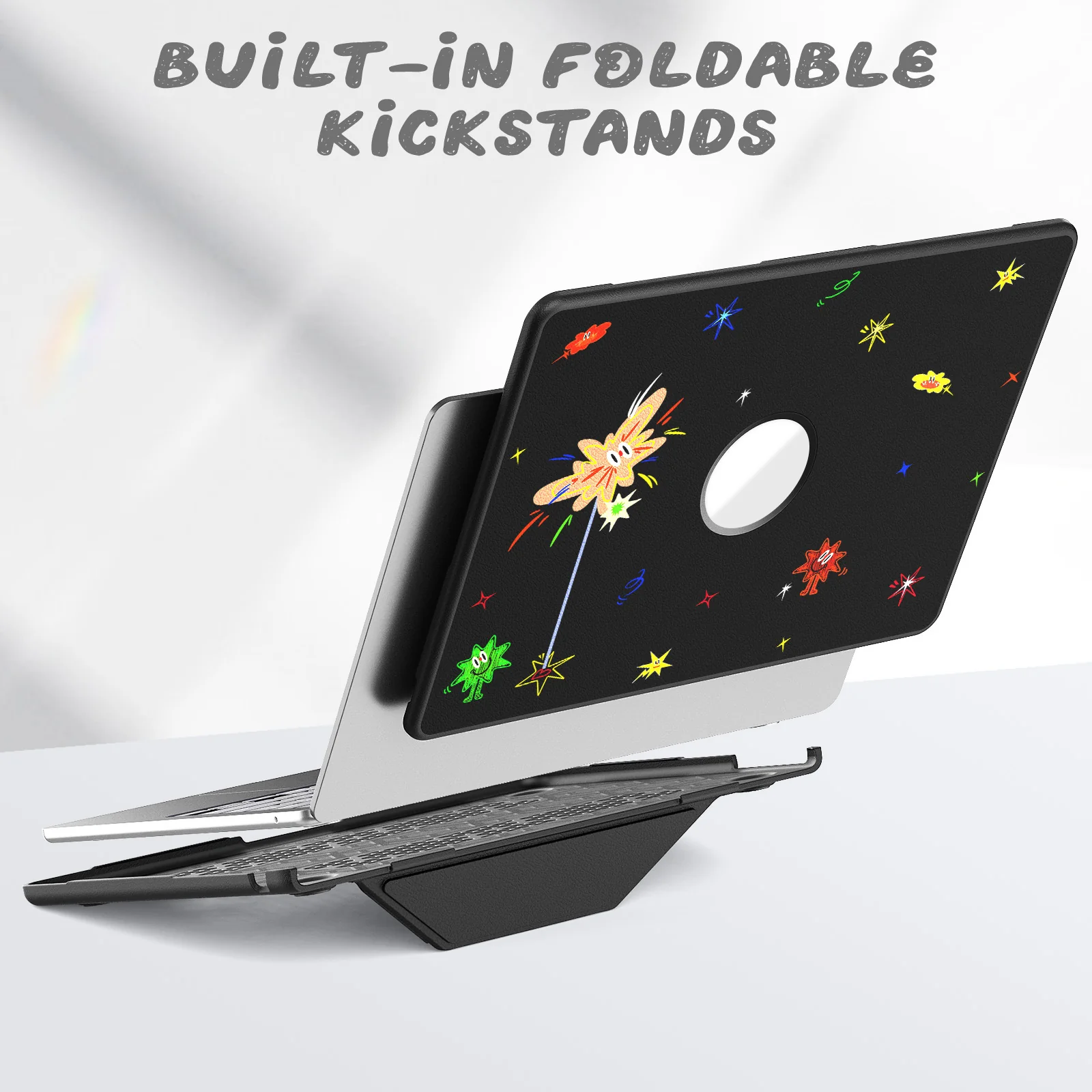 [Built-in Stand] Apple MacBook Pro 13 (A1706 & A1708 & A1989 & A2159 & A2338 & A2289) - Cute Leather Anti-Shock Cooling Case - Image 5