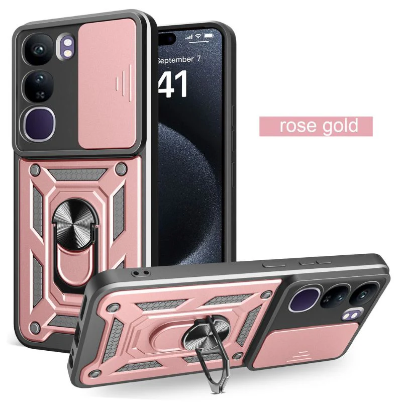 [Built-in Stand][Built-in Slide Lens Cover] Vivo Y200e 5G Multi-function Grade Armour Case - Image 4