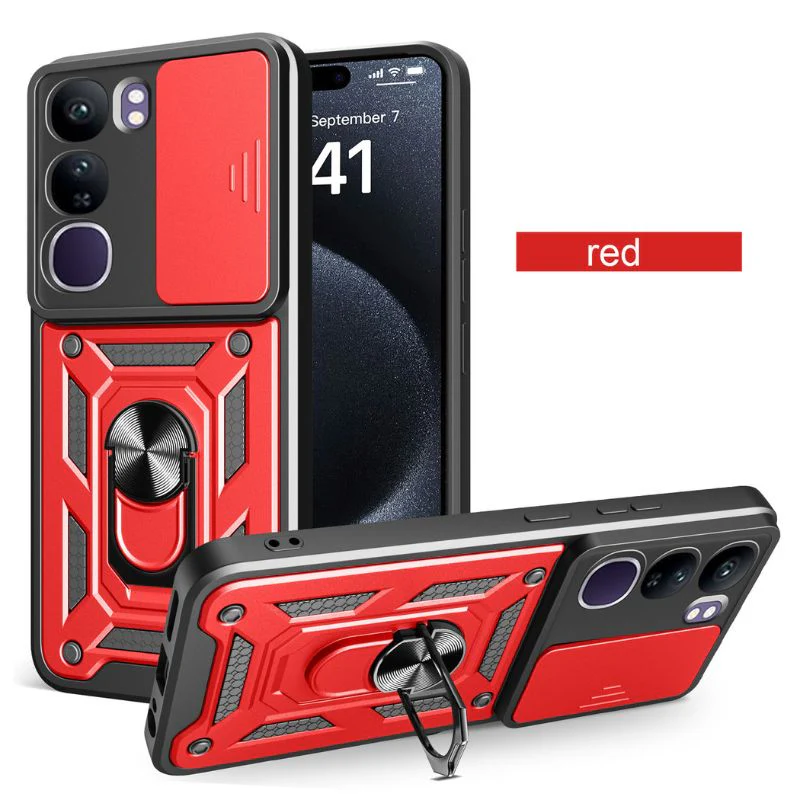 [Built-in Stand][Built-in Slide Lens Cover] Vivo Y200e 5G Multi-function Grade Armour Case - Image 6