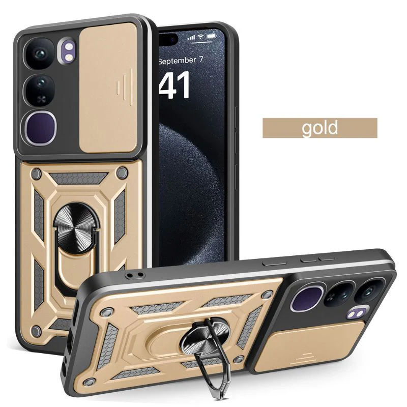 [Built-in Stand][Built-in Slide Lens Cover] Vivo Y200e 5G Multi-function Grade Armour Case - Image 9