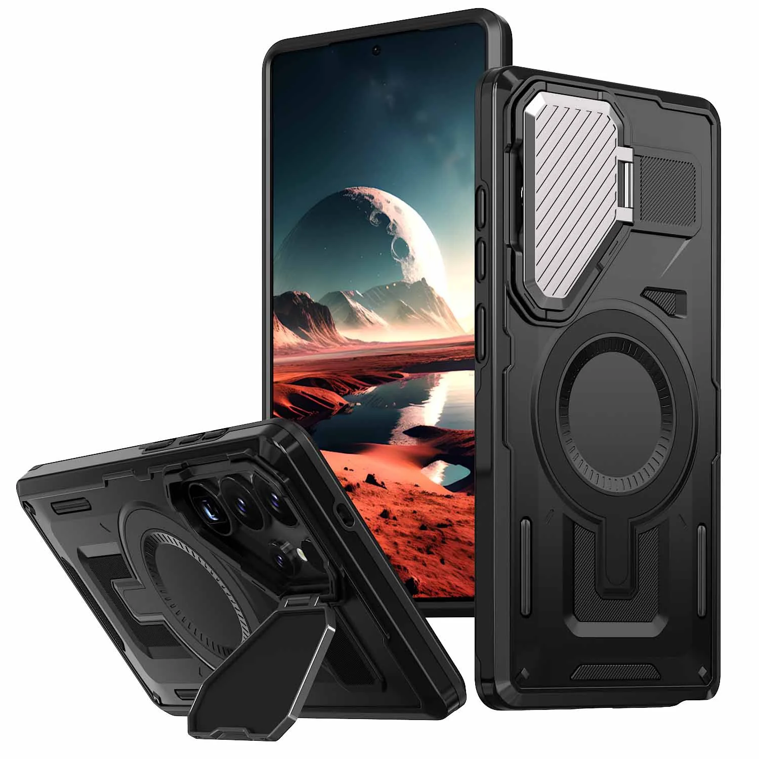 [Built-in Stand & Camera Protector] Samsung A35 5G - Shield Shockproof Rugged Heavy Duty Case - Image 10