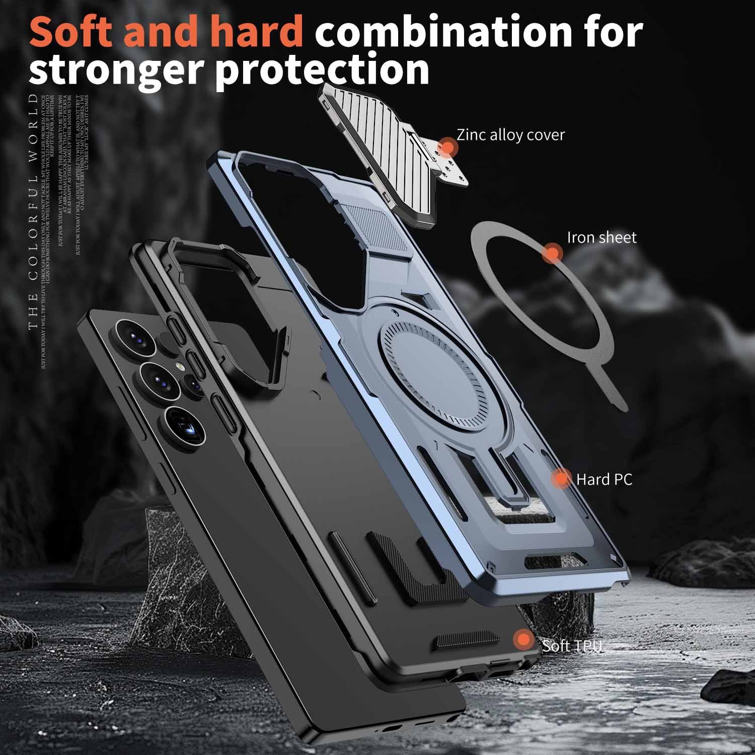 [Built-in Stand & Camera Protector] Samsung A35 5G - Shield Shockproof Rugged Heavy Duty Case - Image 6