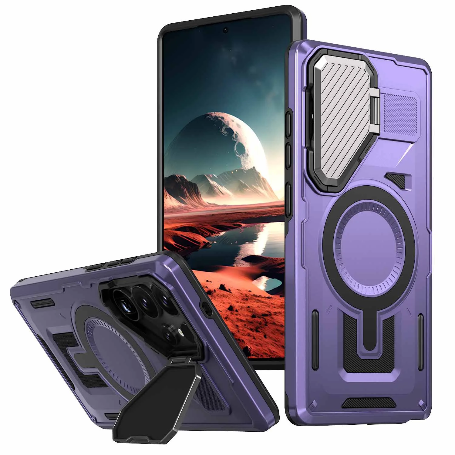 [Built-in Stand & Camera Protector] Samsung A35 5G - Shield Shockproof Rugged Heavy Duty Case - Image 8