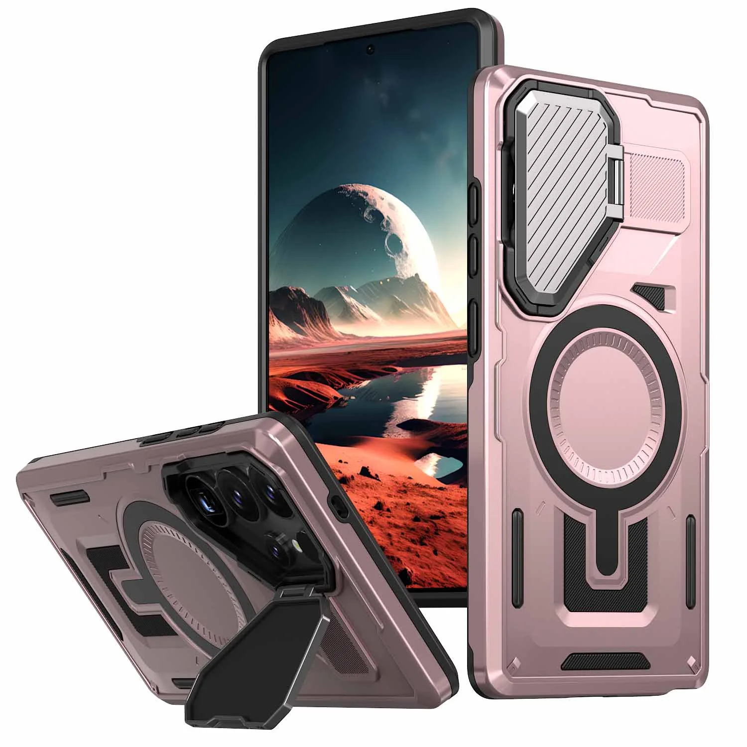 [Built-in Stand & Camera Protector] Samsung A35 5G - Shield Shockproof Rugged Heavy Duty Case - Image 9
