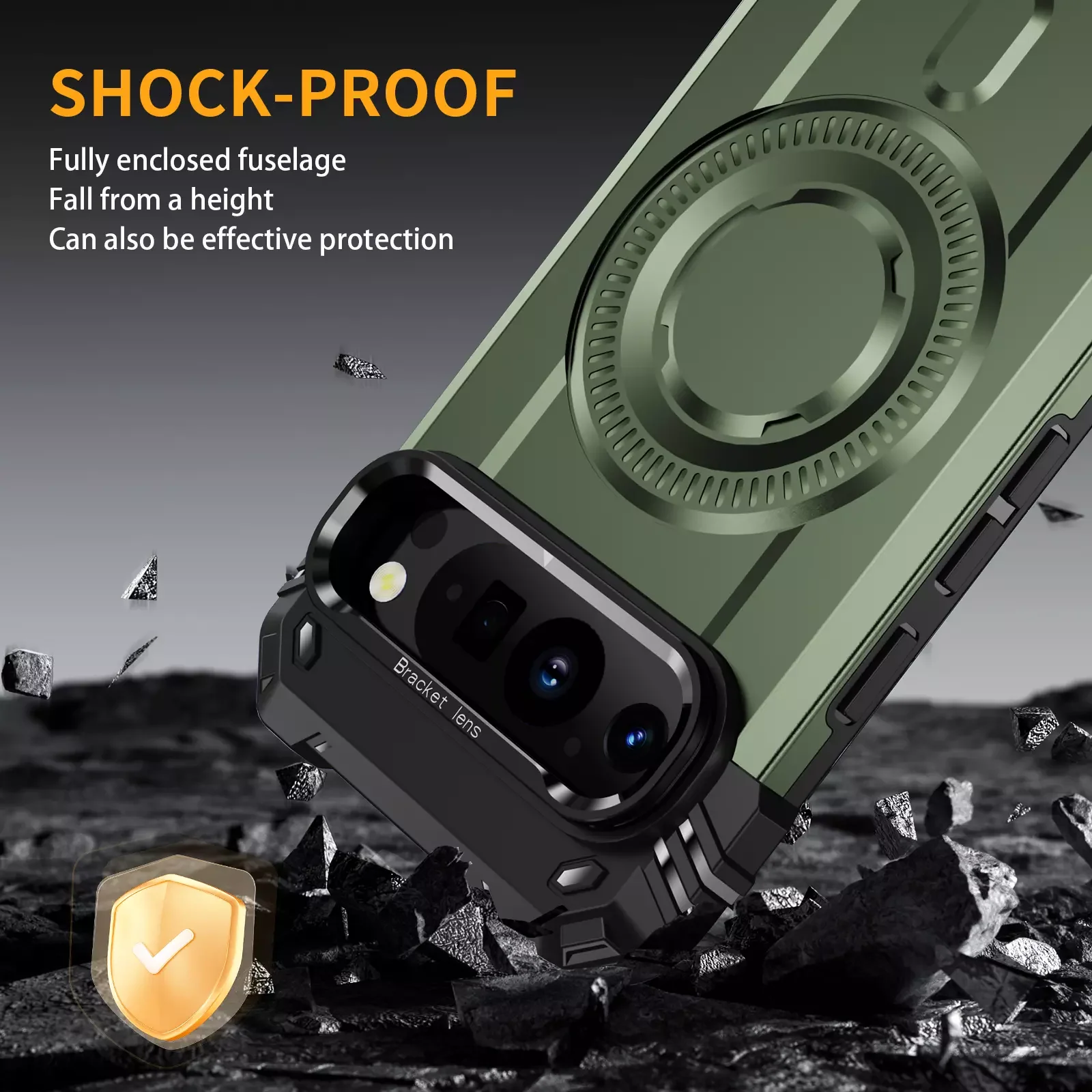 [Built-in Stand] Google Pixel 9/9A/Pro/XL - 360° Coverage Heavy Duty Magnetic Airbag Rugged Phone Case - Image 11