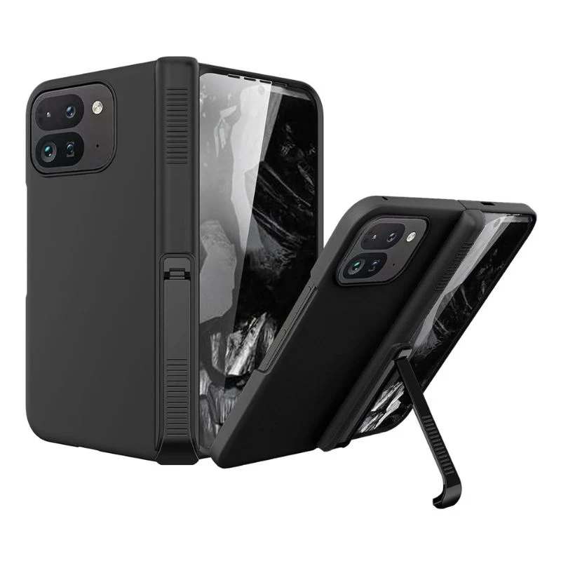 [Built-in Stand] Google Pixel 9 Pro Fold - Full Coverage Fingerprint-Resistant Spring External Hinge Case