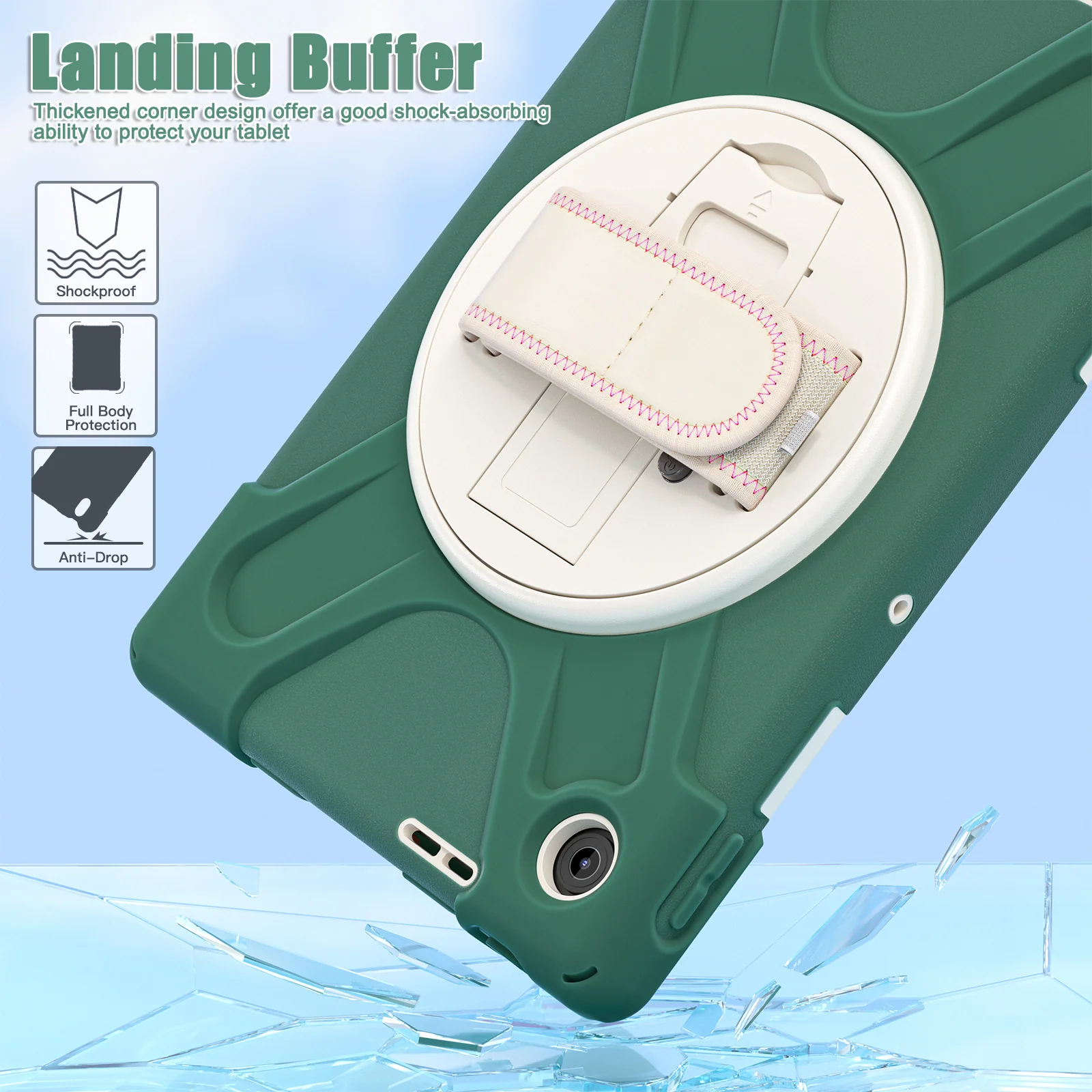 [Built-in Stand] Lenovo Tab 10.1" 2025 (TB311FU/TB311XU) - Kid Shockproof Heavy Duty Series Case With Shoulder Strap - Image 14