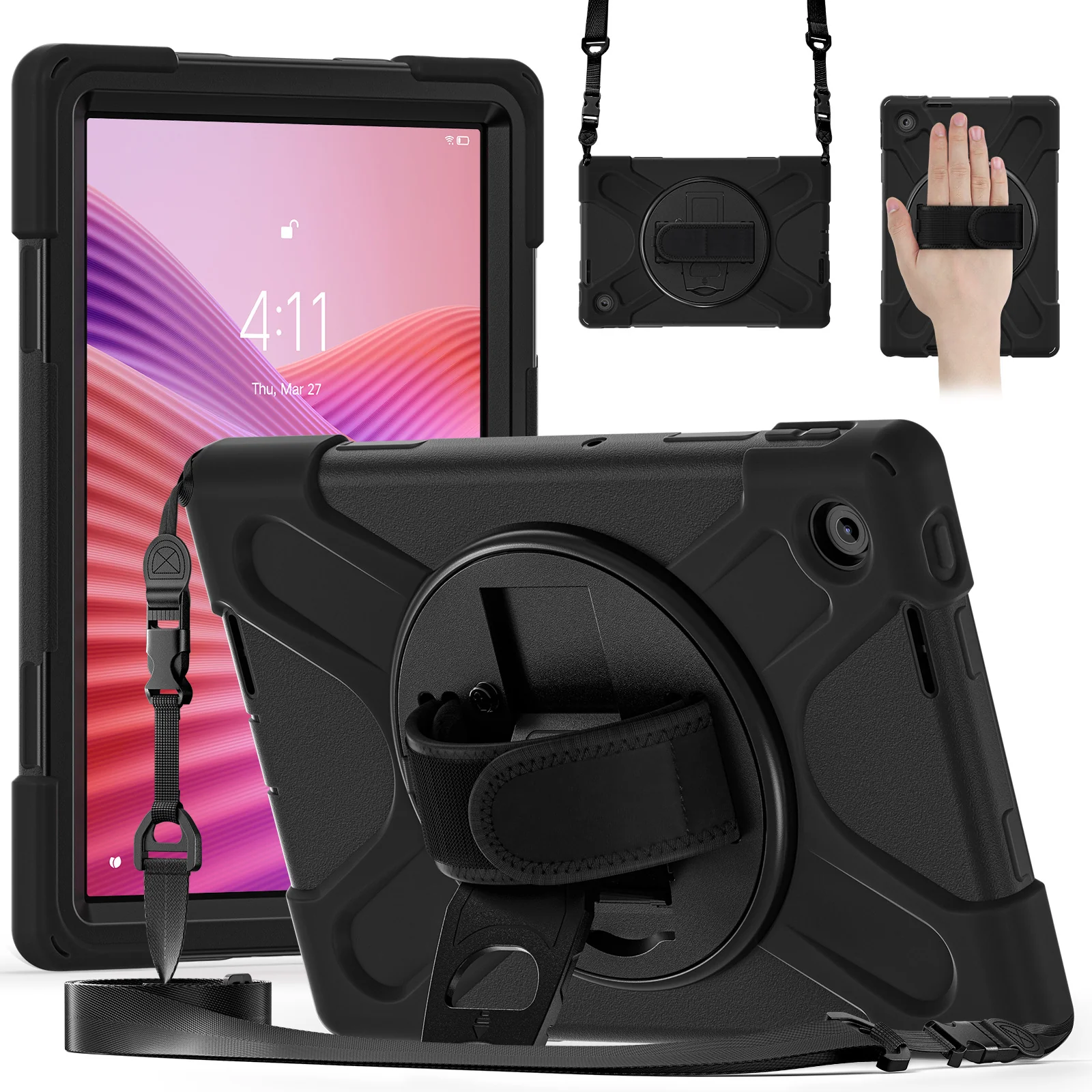[Built-in Stand] Lenovo Tab 10.1" 2025 (TB311FU/TB311XU) - Kid Shockproof Heavy Duty Series Case With Shoulder Strap - Image 6