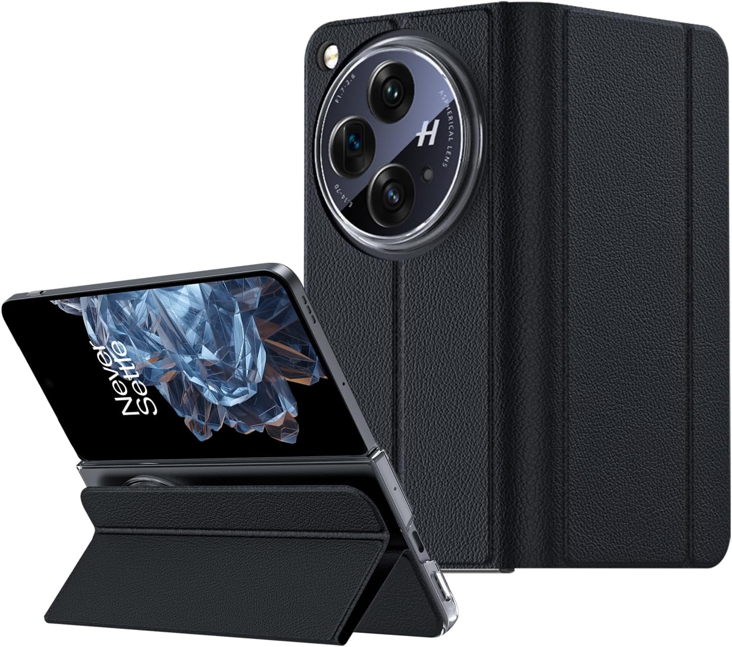 [Built-in Stand] OnePlus 1+Open/OPPO Find N3 -  Shockproof Automatic Wake/Sleep Ultra Thin and Lightweight PC Protective PU Flip Case - Image 2