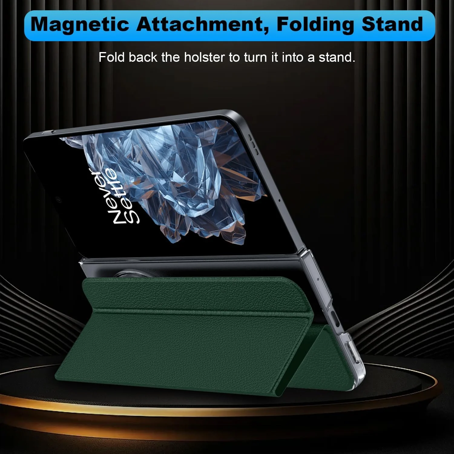 [Built-in Stand] OnePlus 1+Open/OPPO Find N3 -  Shockproof Automatic Wake/Sleep Ultra Thin and Lightweight PC Protective PU Flip Case - Image 6