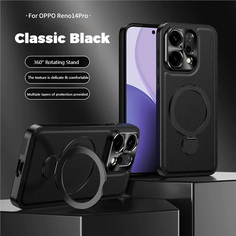 [Built-in Stand] Oppo Reno13 & Pro Full-Cover Metal Magnetic Stand PU Leather Phone Case - Image 7