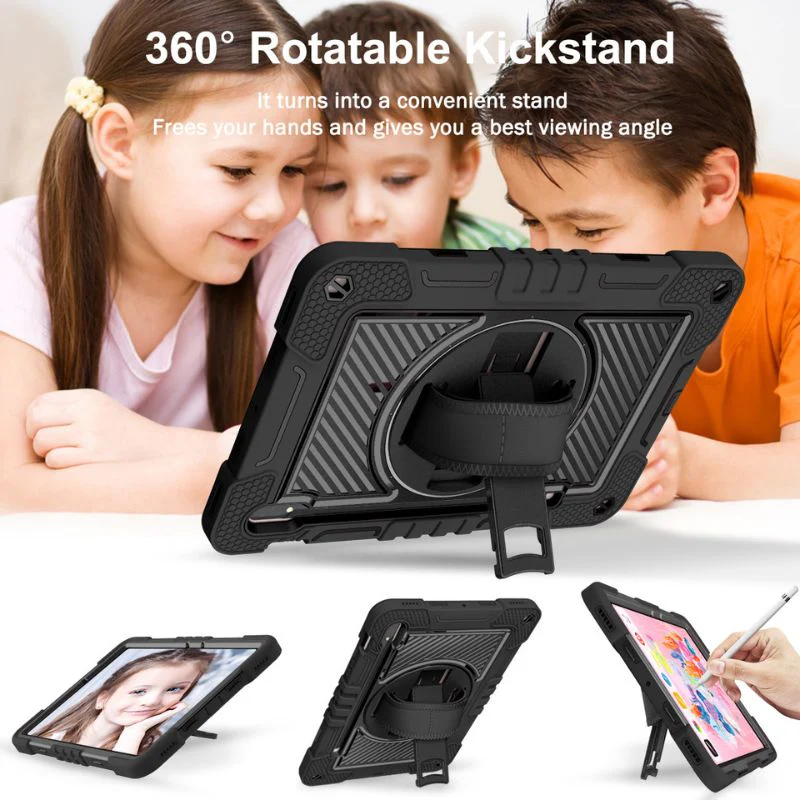 [Built-in Stand] Samsung Galaxy Tab A 8.0" 2019 (T290/T295) - 360 Degree Rotating Shockproof Protection Case With Hand & Shoulder Strap - Image 10