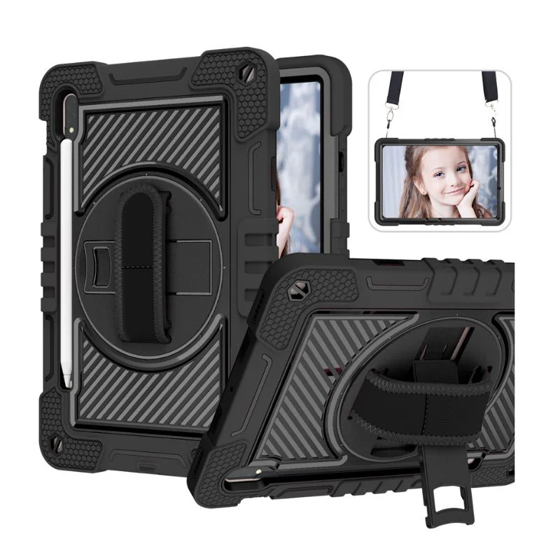 [Built-in Stand] Samsung Galaxy Tab A 8.0" 2019 (T290/T295) - 360 Degree Rotating Shockproof Protection Case With Hand & Shoulder Strap - Image 3