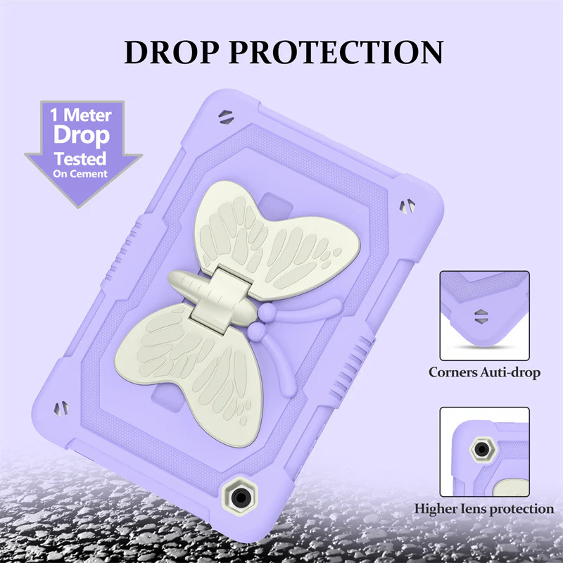[Built-in Stand] Samsung Galaxy Tab A11 Plus 11" 2025 - Kids Silicone Butterfly Heavy Duty Shockproof Case - Image 4