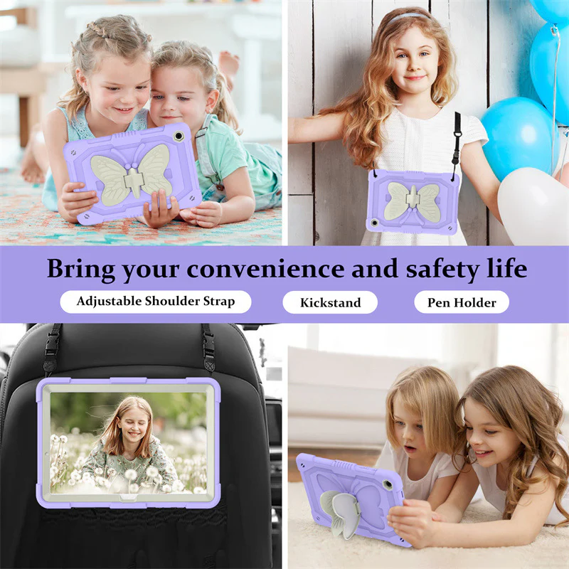 [Built-in Stand] Samsung Galaxy Tab A11 Plus 11" 2025 - Kids Silicone Butterfly Heavy Duty Shockproof Case - Image 5