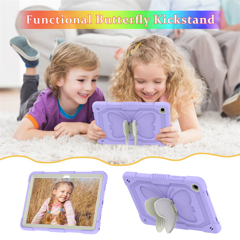 [Built-in Stand] Samsung Galaxy Tab A11 Plus 11" 2025 - Kids Silicone Butterfly Heavy Duty Shockproof Case - Image 6