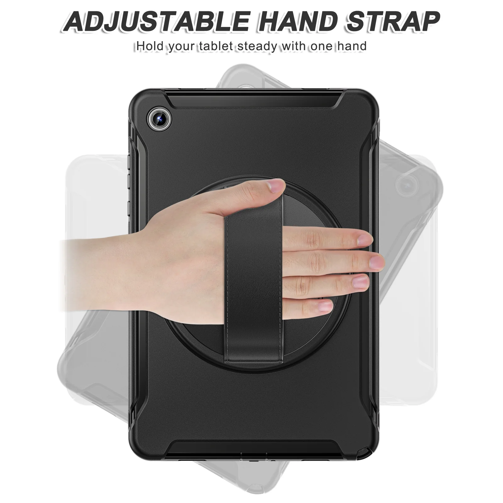 [Built-in Stand] Samsung Galaxy Tab A11 Plus (2025) 11" 360° Rotating Shockproof Rugged with Hand Strap Case - Image 9