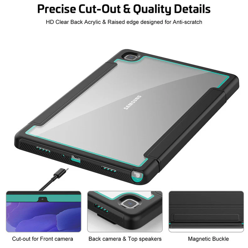[Built-in Stand] Samsung Galaxy Tab A 2019 8" (T290/T295Y) - Multifunctional PC Silicone Smart Sleep Tablet Case - Image 9