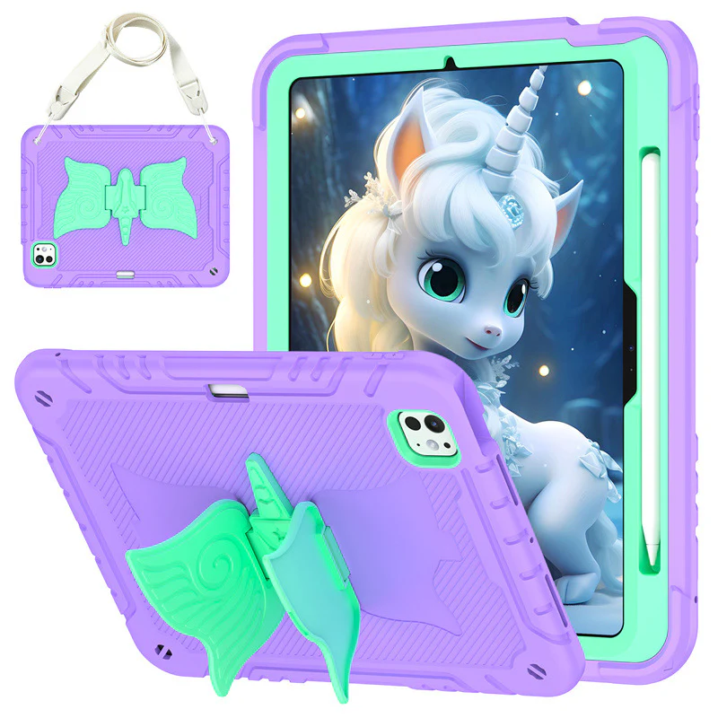[Built-in Stand] Samsung Galaxy Tab A9 Plus 11’’ 2023 (X210/X215/X216B) - Kids Silicone Butterfly Heavy Duty Shockproof Case - Image 13