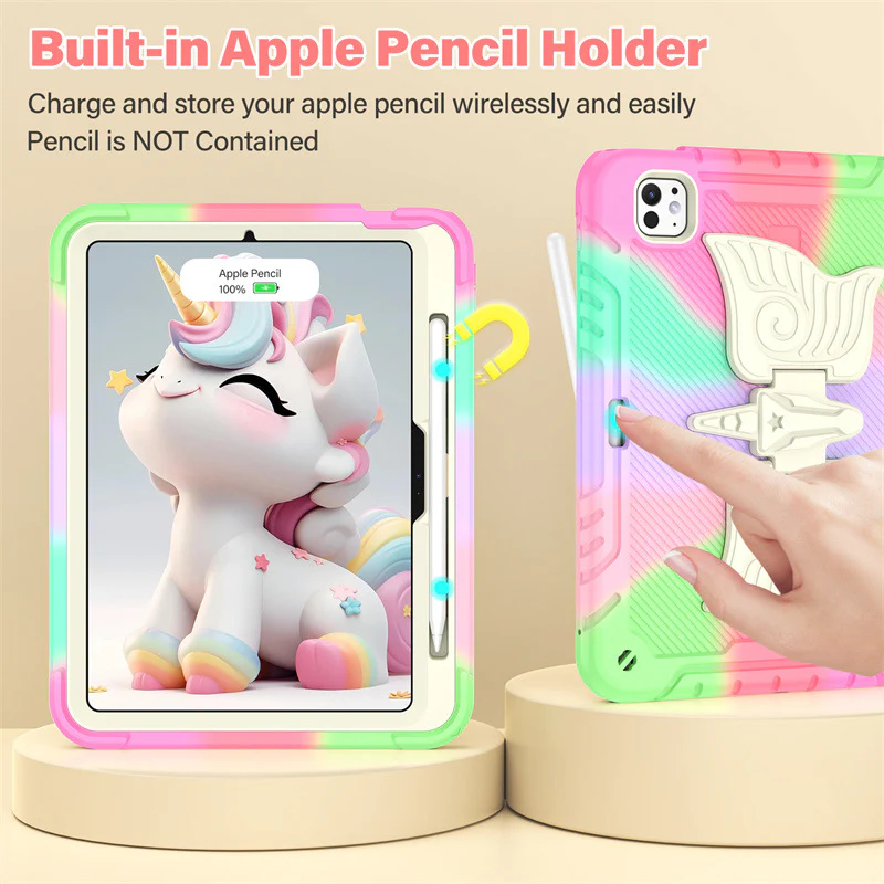 [Built-in Stand] Samsung Galaxy Tab A9 Plus 11’’ 2023 (X210/X215/X216B) - Kids Silicone Butterfly Heavy Duty Shockproof Case - Image 4
