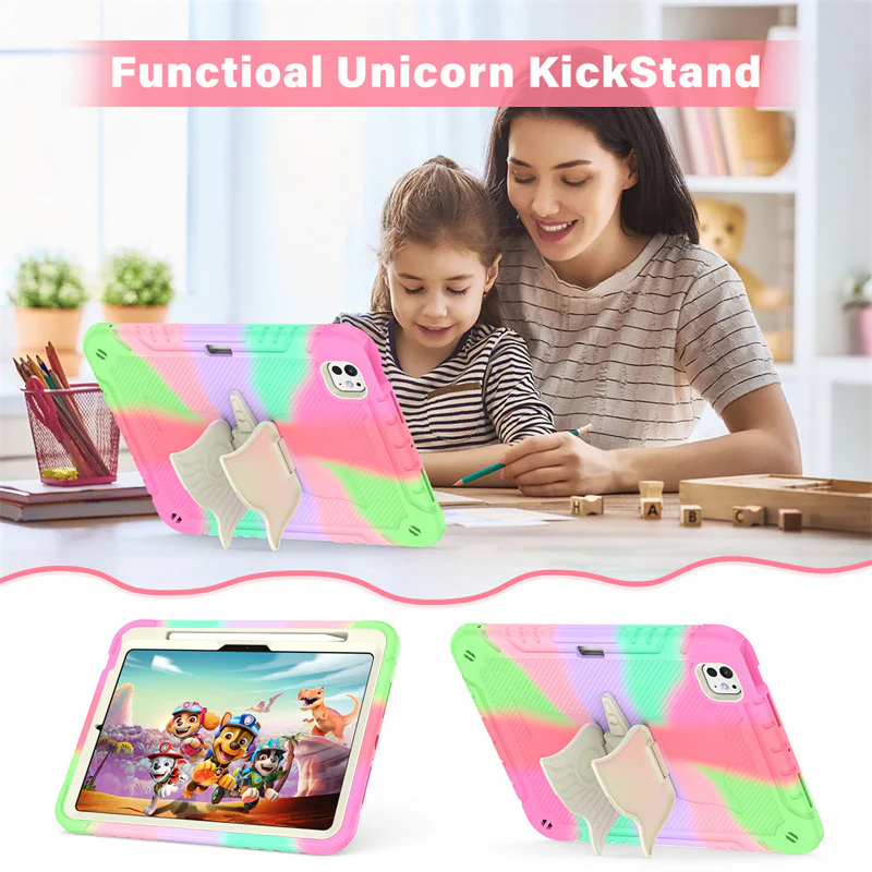 [Built-in Stand] Samsung Galaxy Tab A9 Plus 11’’ 2023 (X210/X215/X216B) - Kids Silicone Butterfly Heavy Duty Shockproof Case - Image 6