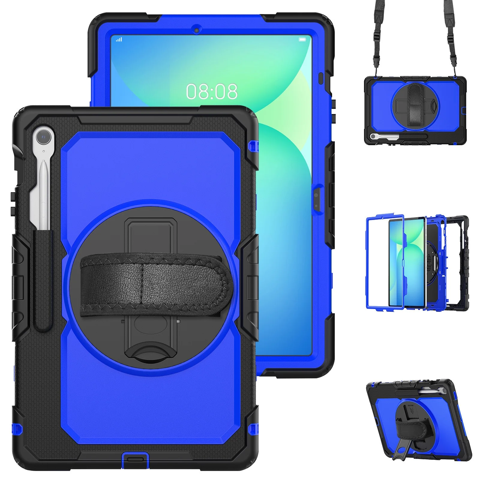 [Built-in Stand] Samsung Galaxy Tab S10 FE Plus (2025) 13.1" - 360 Degree Stand PC + Silicone Shockproof Case With Strap - Image 4
