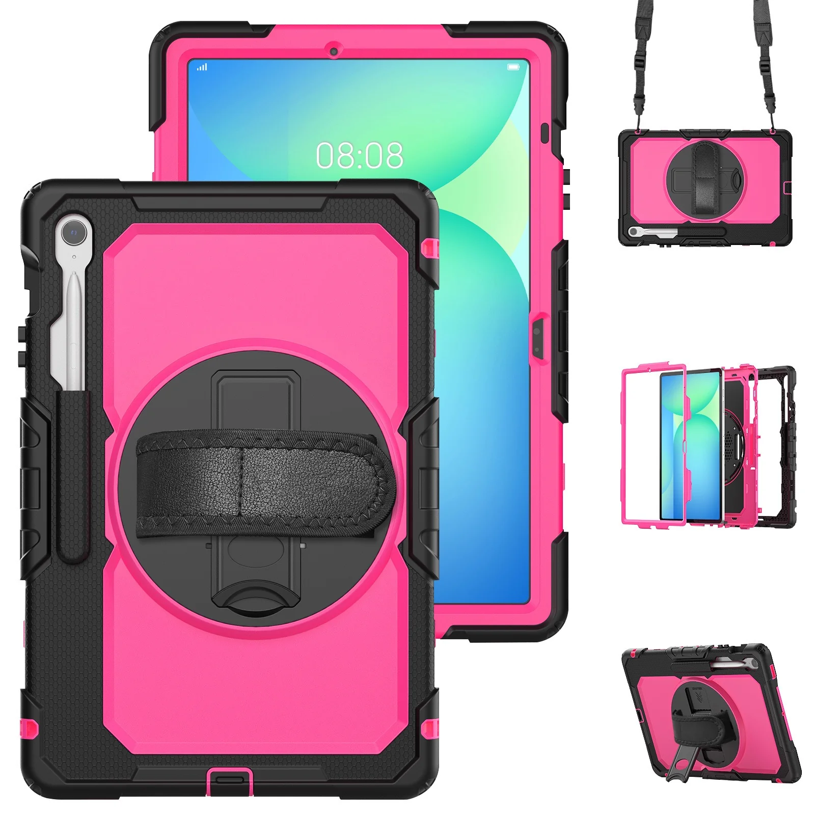 [Built-in Stand] Samsung Galaxy Tab S10 FE Plus (2025) 13.1" - 360 Degree Stand PC + Silicone Shockproof Case With Strap - Image 7