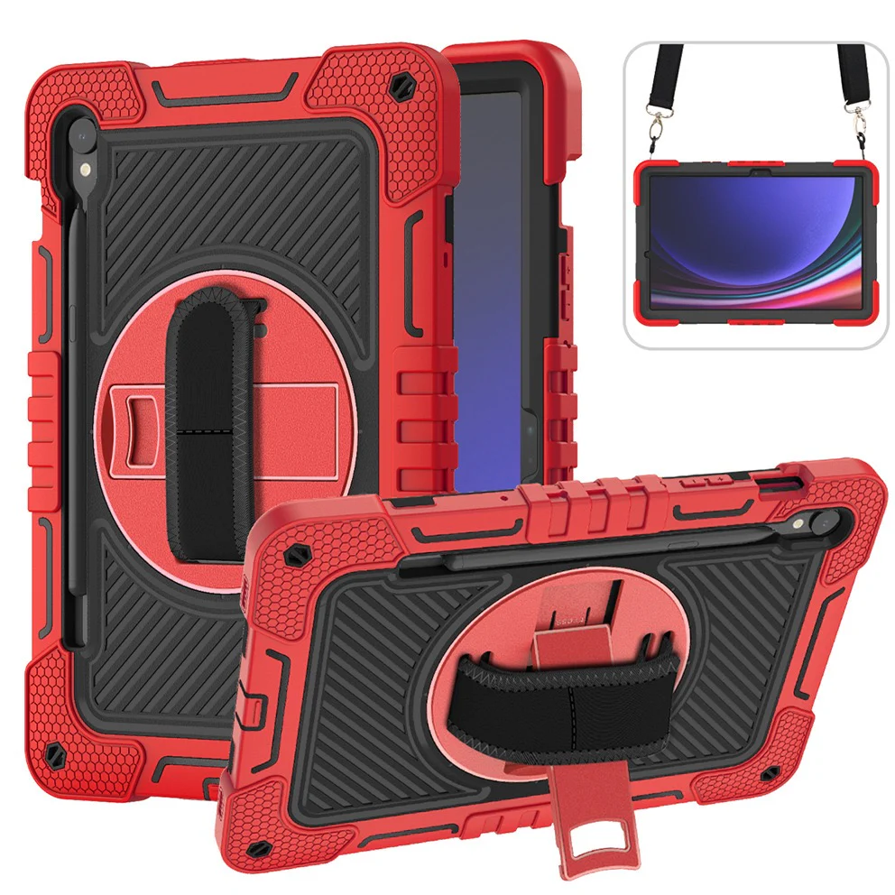 [Built-in Stand] Samsung Galaxy Tab S10 Lite (2025) 10.9" - 360 Degree Rotating Shockproof Protection Case With Hand & Shoulder Strap - Image 2