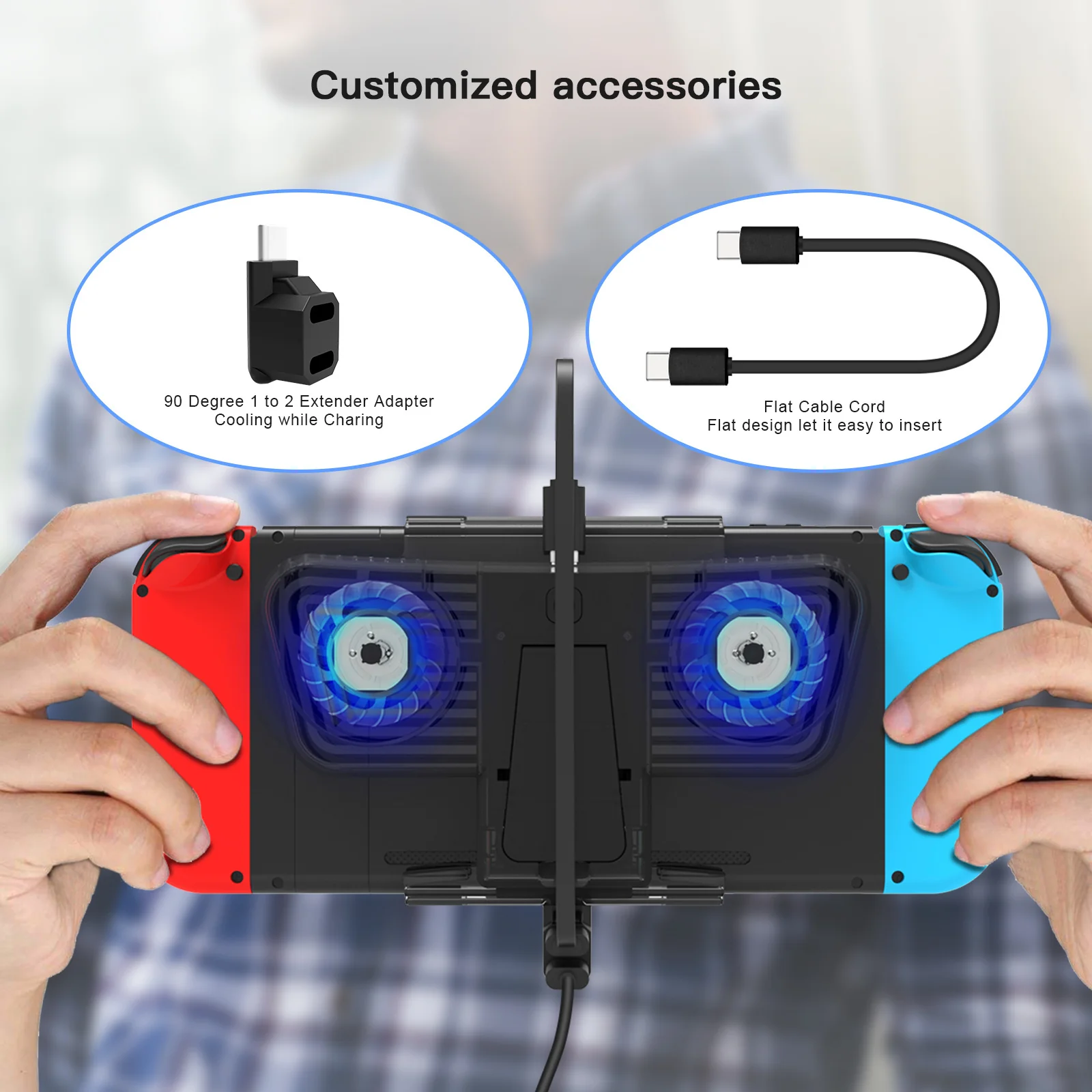 [Built-in Stand] Steam Deck & OLED - Cooling Fan with Dual Type-C Adapter - Image 8