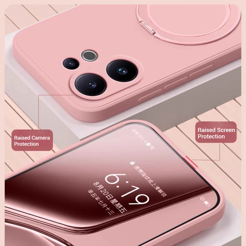 [Built-in Stand] Vivo S30 / Pro Mini - 360 Degree Rotating Stand Liquid Silicone Protective Case - Image 5