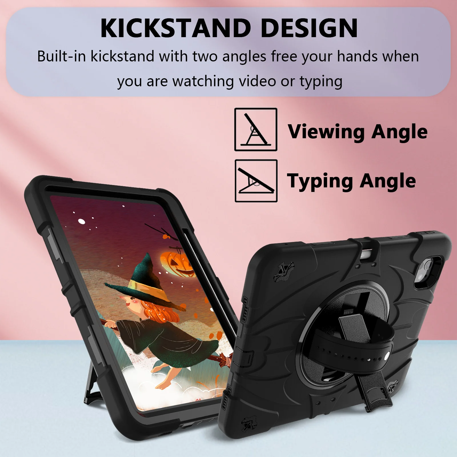 [Built-in Stand][With Pen Slot] Apple iPad 10.9'' 10/11th Gen (2022/2025) Batman Cartoon Kids Full-cover Silicone Shockproof Case - Image 2