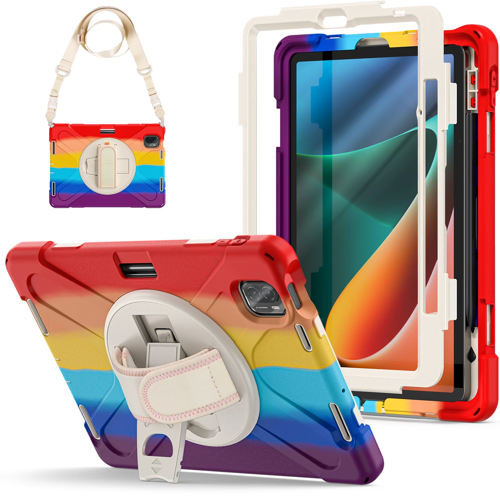 [Built-in Stand][With Wrist Strap] Xiaomi Mi Pad 5/Pro 11’’ (2021) EVA Kid Friendly Heavy Duty Ring Holder Stand Case - Image 11