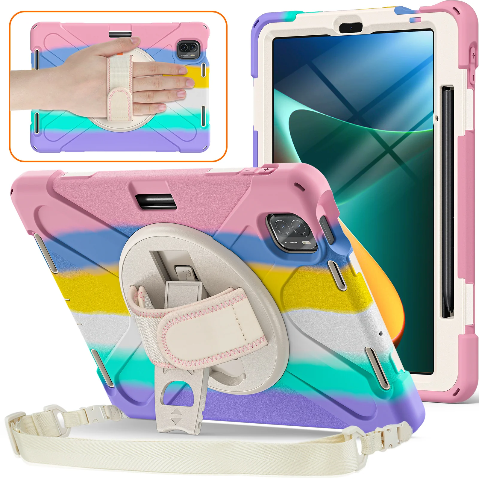 [Built-in Stand][With Wrist Strap] Xiaomi Mi Pad 5/Pro 11’’ (2021) EVA Kid Friendly Heavy Duty Ring Holder Stand Case - Image 12